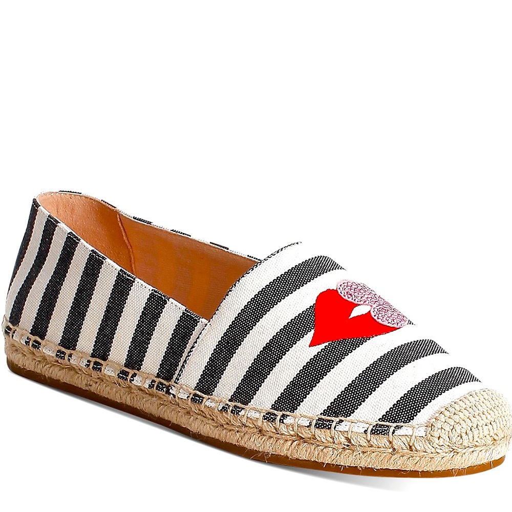 NEW KATE SPADE NEW YORK Women's Gimlet Heart Lips Espadrille Flats